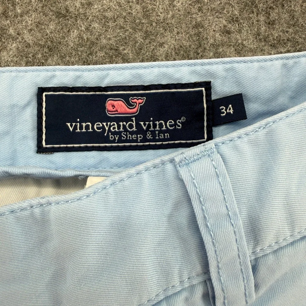 Vineyard Vines Breaker Shorts Mens 34 Light Blue Classic Fit Chino Twill 8